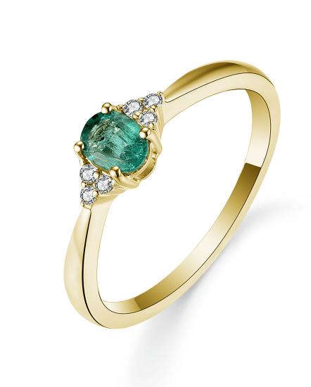 OVAL EMERALD DIAMOND RING (TR5402)