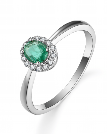 OVAL EMERALD DIAMOND RING (TR5405)