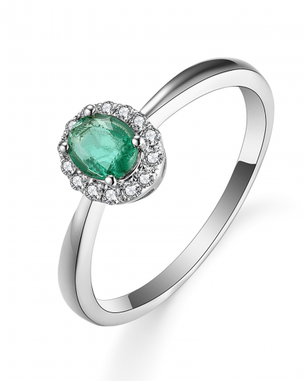 OVAL EMERALD DIAMOND RING (TR5405)