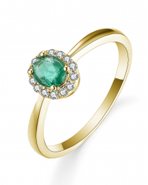OVAL EMERALD DIAMOND RING (TR5405)
