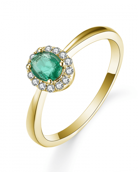 OVAL EMERALD DIAMOND RING (TR5405)