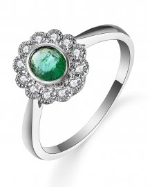 OVAL EMERALD DIAMOND RING (TR5406)