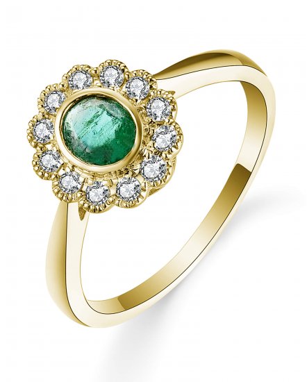 OVAL EMERALD DIAMOND RING (TR5406)