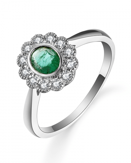 OVAL EMERALD DIAMOND RING (TR5406)