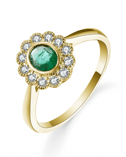OVAL EMERALD DIAMOND RING (TR5406)