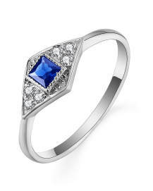 PRINCESS CUT SAPPHIRE DIAMOND RING (TR5412)