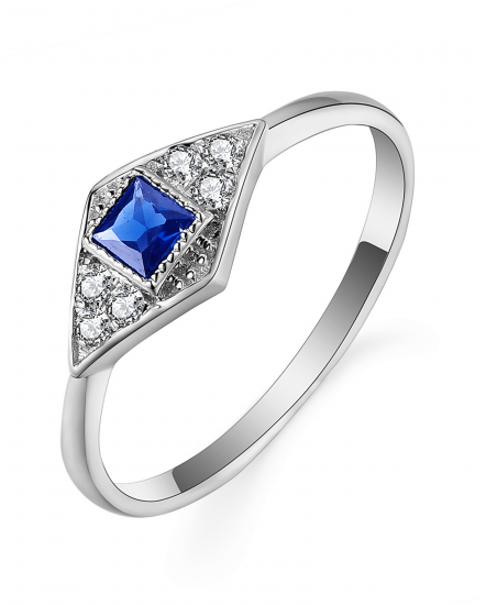 PRINCESS CUT SAPPHIRE DIAMOND RING (TR5412)