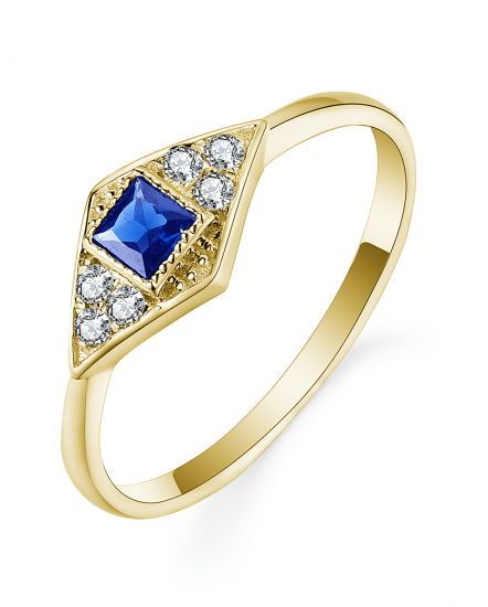 PRINCESS CUT SAPPHIRE DIAMOND RING (TR5412)