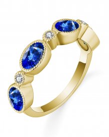 OVAL SAPPHIRE DIAMOND BAND (TR5573)