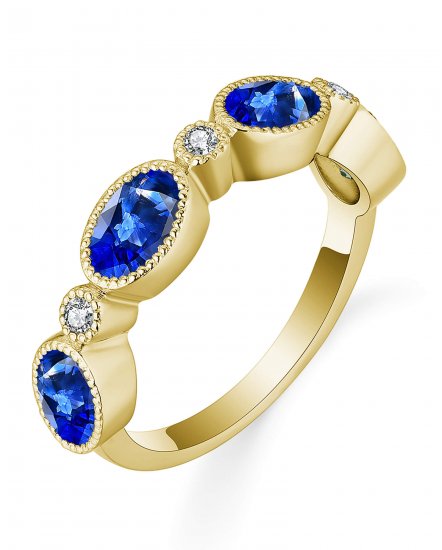 OVAL SAPPHIRE DIAMOND BAND (TR5573)