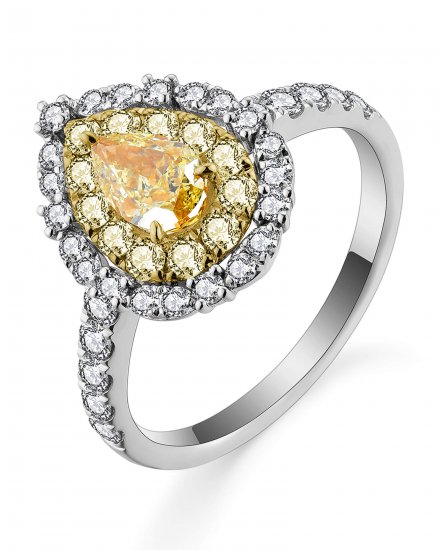 MULTI TONE PEAR DIAMOND ENGAGEMENT RING (TR5720)