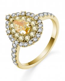 MULTI TONE PEAR DIAMOND ENGAGEMENT RING (TR5720)