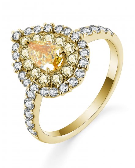 MULTI TONE PEAR DIAMOND ENGAGEMENT RING (TR5720)