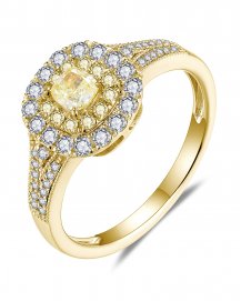 MULTI TONE CUSHION DIAMOND ENGAGEMENT RING (TR5731)