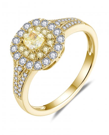 MULTI TONE CUSHION DIAMOND ENGAGEMENT RING (TR5731)