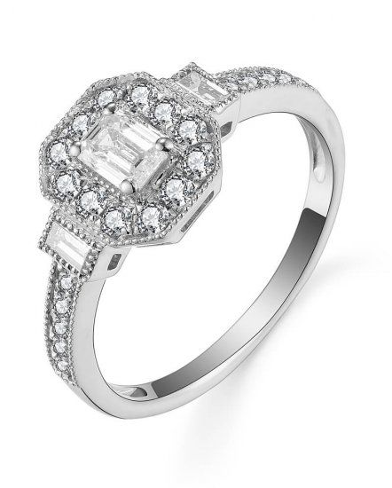 EMERALD CUT DIAMOND ENGAGEMENT RING (TR5740)