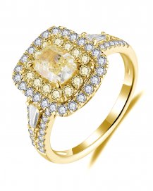 MULTI TONE CUSHION DIAMOND ENGAGEMENT RING (TR5743)