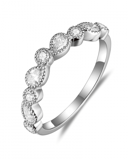 CURVED STYLE PEAR DIAMOND BAND (TR5802)