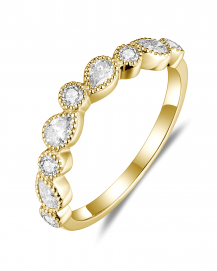 CURVED STYLE PEAR DIAMOND BAND (TR5802)
