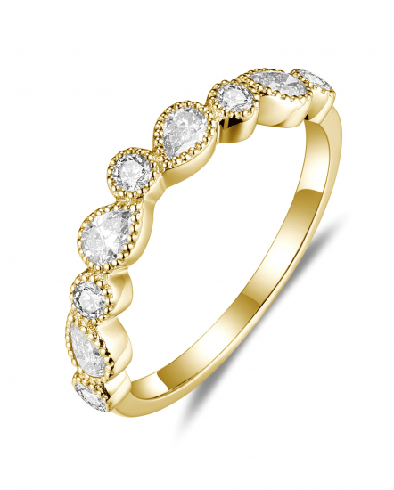 CURVED STYLE PEAR DIAMOND BAND (TR5802)