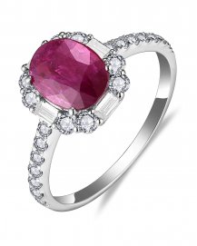 OVAL RUBY DIAMOND RING (TR5812)
