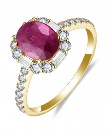 OVAL RUBY DIAMOND RING (TR5812)