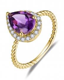 PEAR AMETHYST DIAMOND RING (TR5852)