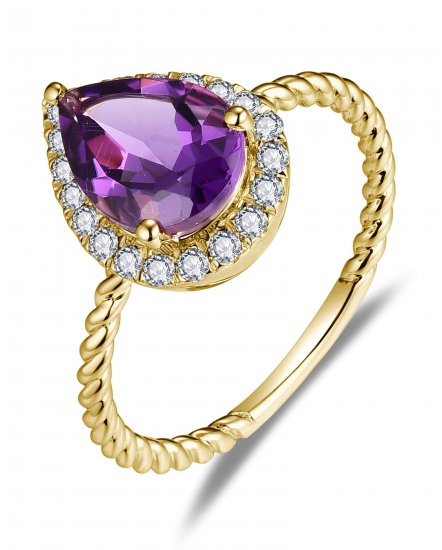 PEAR AMETHYST DIAMOND RING (TR5852)