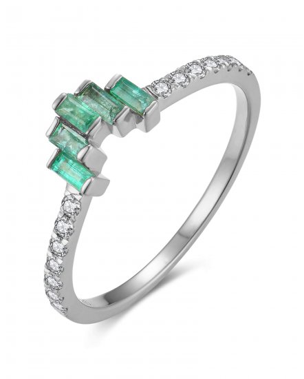 BAGUETTE EMERALD DIAMOND CURVED BAND (TR5997)
