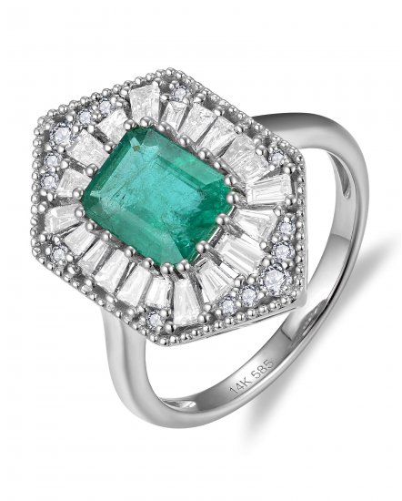 EMERALD CUT DIAMOND RING (TR6092)