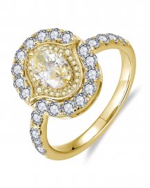 MULTI TONE OVAL DIAMOND ENGAGEMENT RING (TR6268)