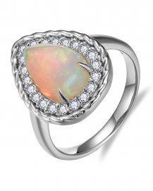 PEAR OPAL DIAMOND RING (TR6493)
