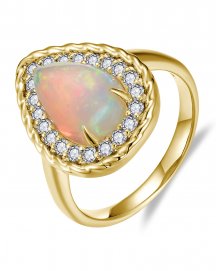 PEAR OPAL DIAMOND RING (TR6493)