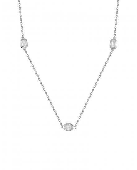 EMERALD CUT OVAL DIAMOND BY THE YARD NECKLACE (TN923)
