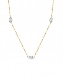 EMERALD CUT OVAL DIAMOND BY THE YARD NECKLACE (TN923)
