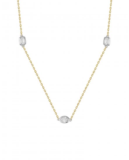 EMERALD CUT OVAL DIAMOND BY THE YARD NECKLACE (TN923)