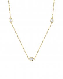 EMERALD CUT OVAL DIAMOND BY THE YARD NECKLACE (TN923)