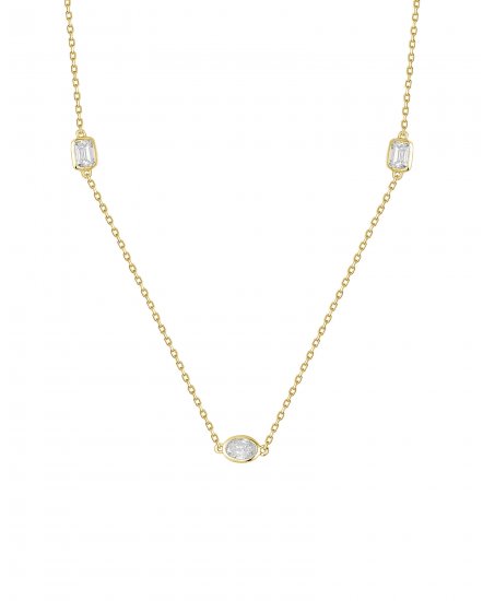 EMERALD CUT OVAL DIAMOND BY THE YARD NECKLACE (TN923)