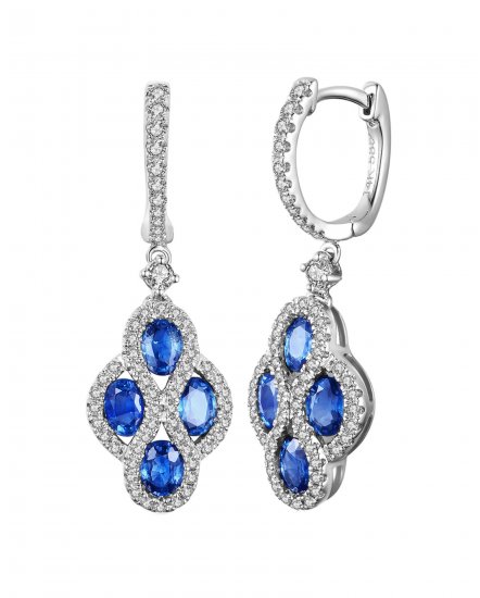 CLOVER COLORED STONE DIAMOND DANGLING (VE263)