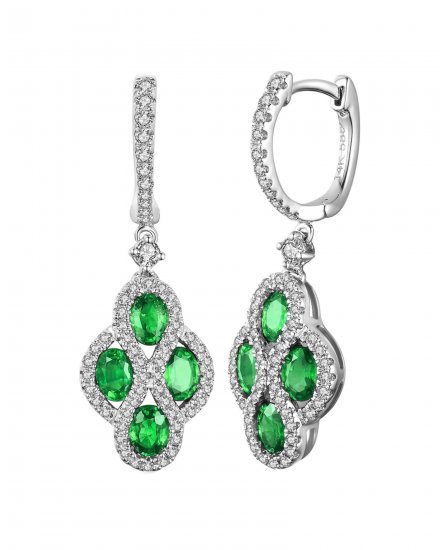 CLOVER COLORED STONE DIAMOND DANGLING (VE263)