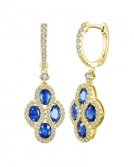 CLOVER COLORED STONE DIAMOND DANGLING (VE263)