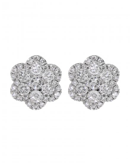 FLORAL STYLE DIAMOND STUDS (VE335)
