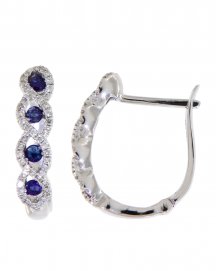 COLORED STONE DIAMOND HOOPS (VE344)