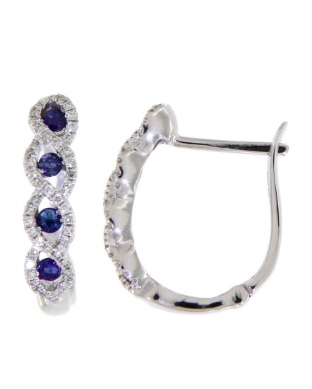 COLORED STONE DIAMOND HOOPS (VE344)