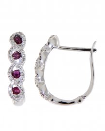 COLORED STONE DIAMOND HOOPS (VE344)