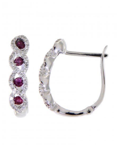 COLORED STONE DIAMOND HOOPS (VE344)