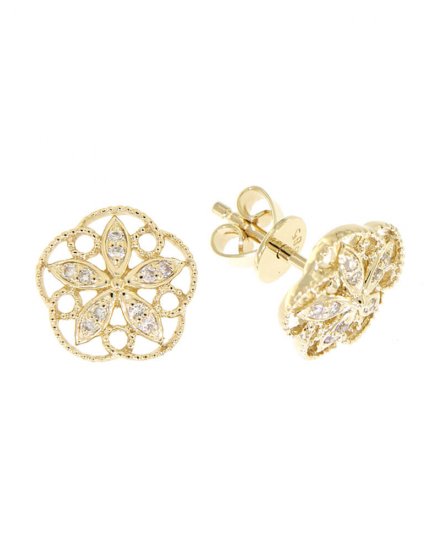 FLORAL STYLE DIAMOND STUDS (VE397)