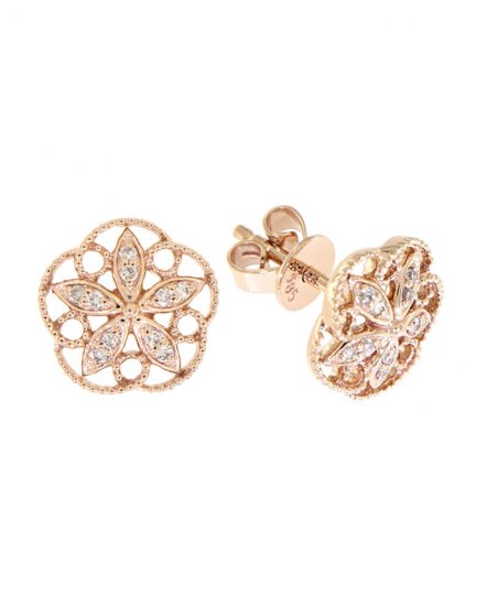 FLORAL STYLE DIAMOND STUDS (VE397)