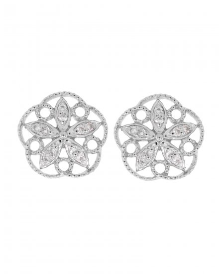 FLORAL STYLE DIAMOND STUDS (VE397)