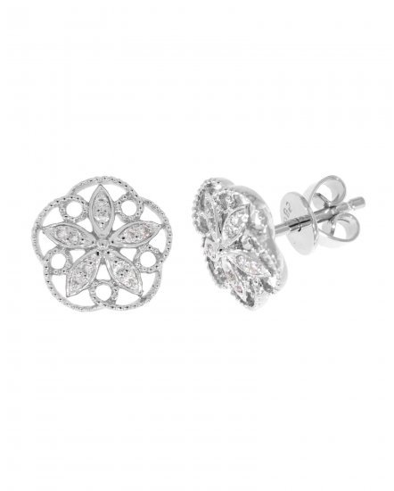 FLORAL STYLE DIAMOND STUDS (VE397)